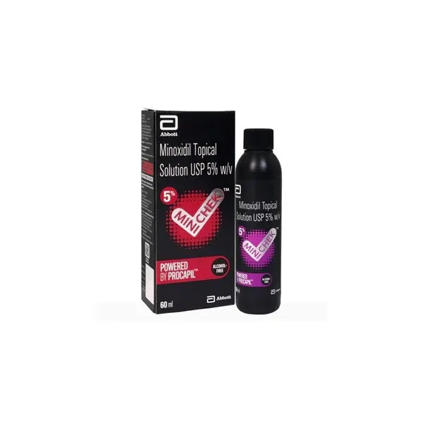 Solutie, Abbott, Minicheck, Minoxidil 5%, impotriva Caderii Parului, fara Alcool, Tratament 1 Luna, 60ml