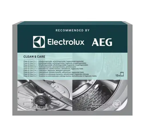 Solutie anticalcar Clean and Care 3in1 Electrolux M2GCP121 pentru masini de spalat rufe & vase (12 buc)