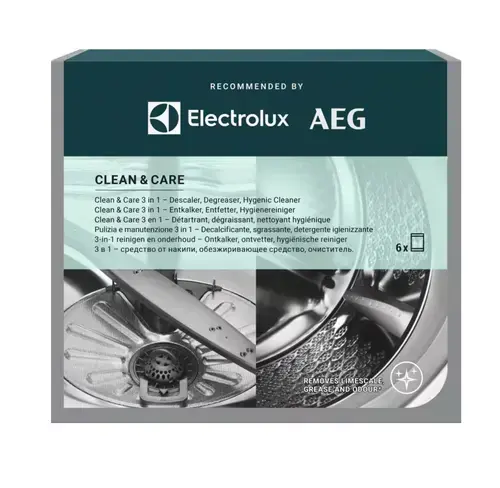 Solutie anticalcar Clean and Care 3in1 Electrolux M2GCP601 pentru masini de spalat rufe & vase (6 buc)
