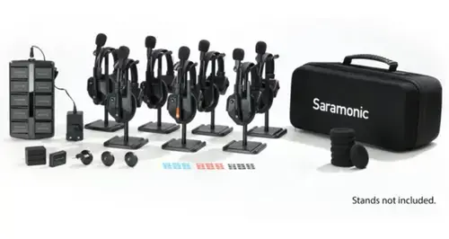Solutie intercom completa Saramonic WiTalk9 WT7S14xbat, 7 pers, Full-Duplex, 1.9GHz, single-ear (Negru)