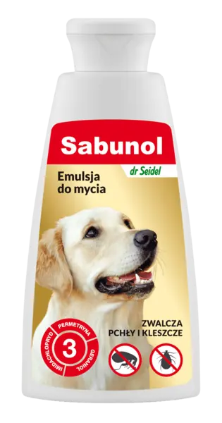Soluție pentru câini, împotriva puricilor și căpușelor, SABUNOL DOG, EMULSIE, 150 ml