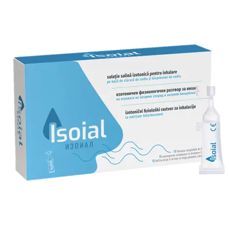Solutie salina izotonica pentru inhalare Isoial, 15 flacoane x 5ml, NaturPharma