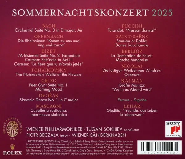 Sommernachtskonzert 2025 / Summer Night Concert 2025 | Piotr Beczala, Wiener Sangerknaben, Wiener Philharmoniker, Tugan Sokhiev