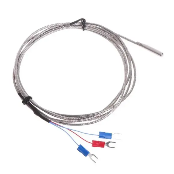 Sonda de temperatura RTD PT100 din otel inoxidabil cu 3 fire, 2m