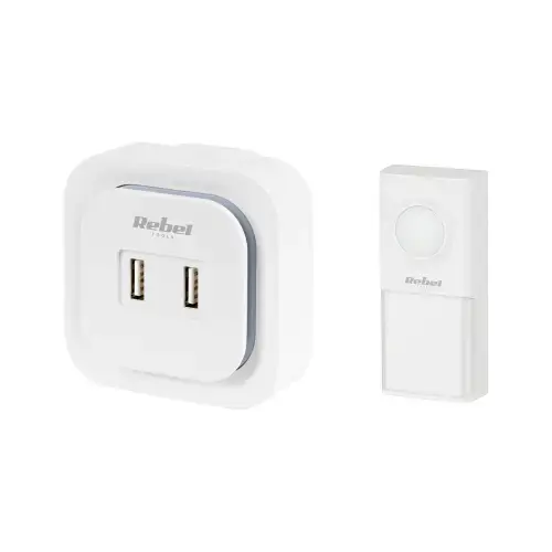 Sonerie wireless 36 de melodii Rebel, 230 V, 2 porturi USB