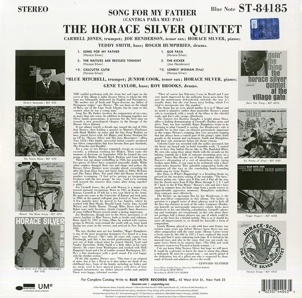 Song For My Father (Cantiga Para Meu Pai) - Vinyl | Horace Silver