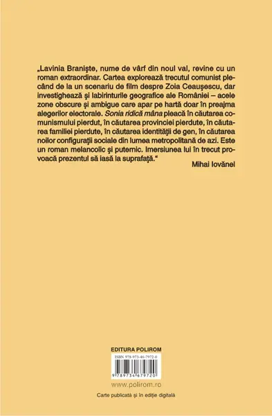 Sonia ridica mana | Lavinia Braniste