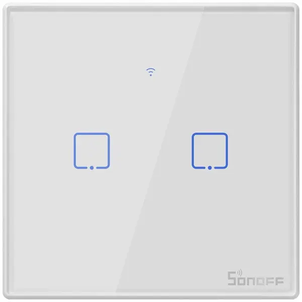 SONOFF Intrerupator Smart cu Touch WiFi + RF 433 Sonoff T2 EU TX, (2 canale)