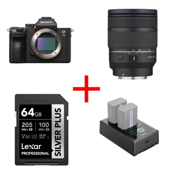 Sony A7 III + Obiectiv Samyang 24-60mm F2.8 FE, bonus card Lexar 64gb si incarcator