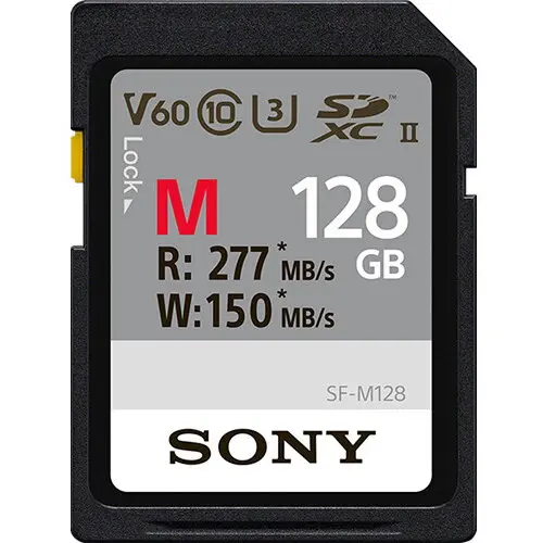 Sony Card de memorie Sony SF-M Series UHS-II SD Memory Card, 128 GB, UHS-II, V60, 277 MB/s citire
