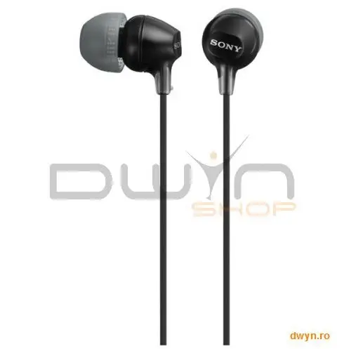 Sony Casti Sony MDR-EX15LP, Frecventa (Hz) 8 - 22.000, elemente intraauriculare comode, din silicon, cu f