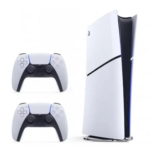 Sony Consola Sony PlayStation 5 Digital Edition (PS5) Slim, SSD 825GB, 16GB GDDR6, 2 controllere, Alb