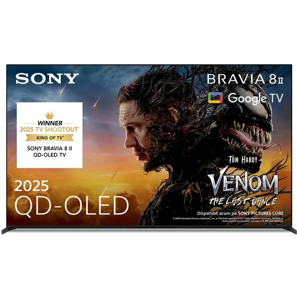 Sony Televizor Sony BRAVIA 8M2 OLED 55XR8M2, 139 cm, Smart Google TV, 4K Ultra HD, 100 Hz, Clasa F (Model 2025), Negru