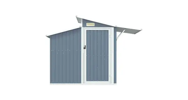 Sopron de gradina, gri, 270x130x208,5 cm, otel galvanizat