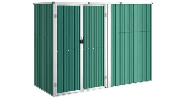 Sopron de gradina, verde, 225x89x161 cm, otel galvanizat
