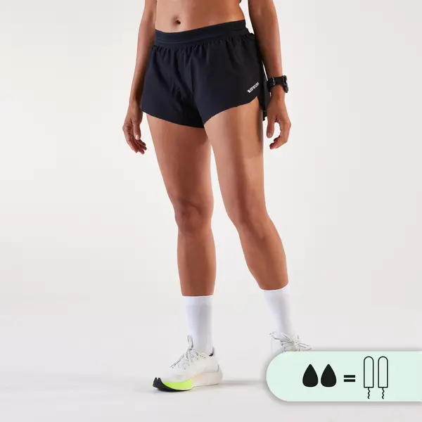 Șort de alergare menstrual cu slip absorbant Kiprun x Smoon