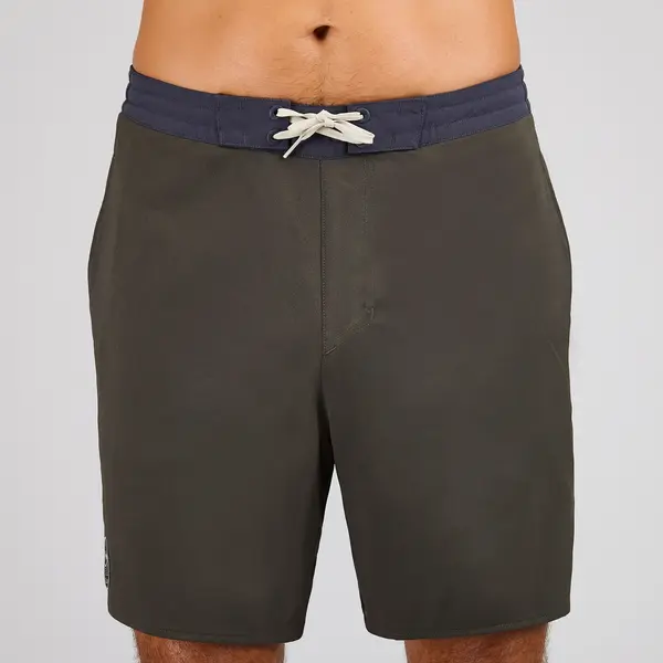 Șort de baie Boardshort surf semi-lung 18'' 100 Kaki Bărbați
