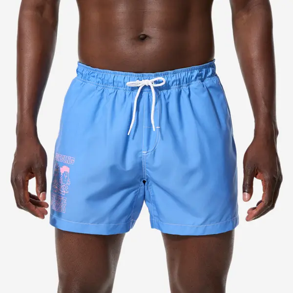 Șort de baie scurt Boardshort surf 15" 100 Rad mood Albastru Bărbați