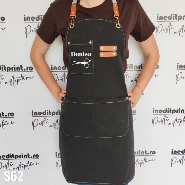 Sort Denim personalizabil Coafor sau Frizerie - S62 Negru