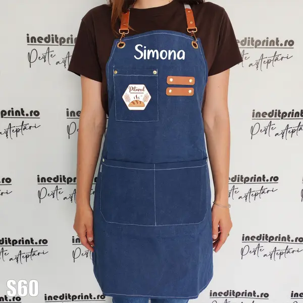 Sort Denim personalizabil cu Logo si Nume - S60 Albastru