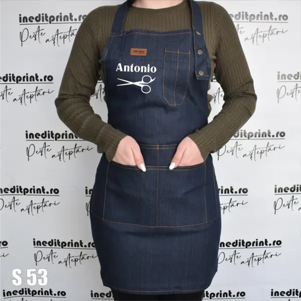 Sort jeans personalizabil Coafor sau Frizerie S53