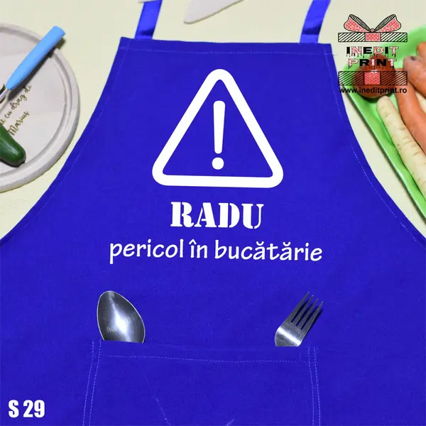 Sort personalizabil Pericol in bucatarie S29 Albastru