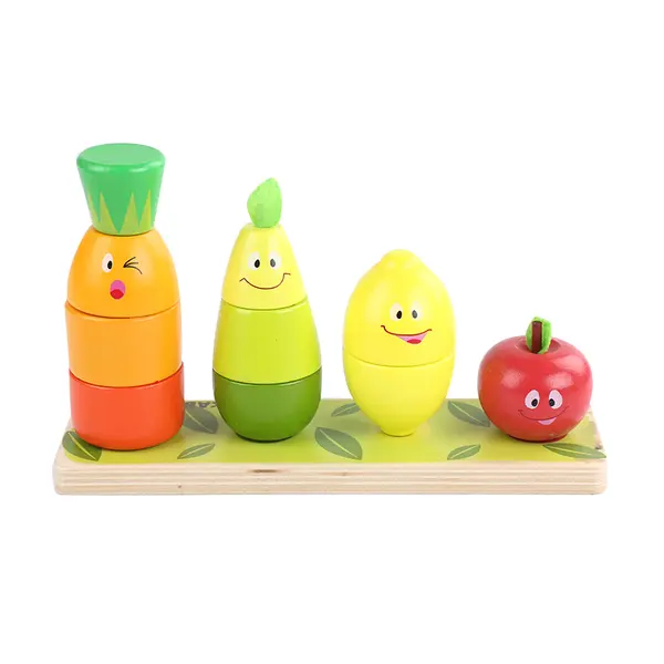 Sortator din lemn cu fructe si legume Montessori - joc educativ copii