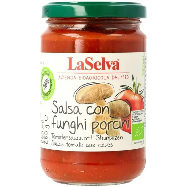 Sos de rosii cu hribi bio 280g La Selva