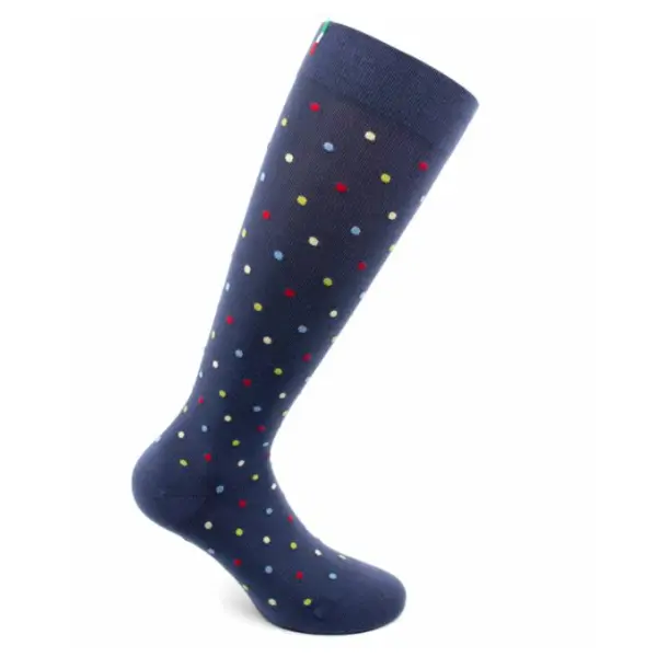 Sosete bumbac pana la genunchi, Fancy Socks, albastru - XL