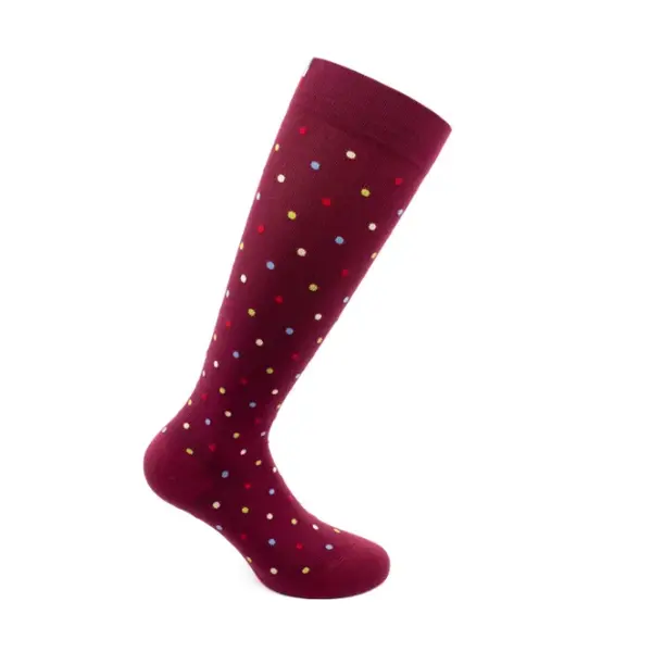 Sosete bumbac pana la genunchi, Fancy Socks, rosu - M