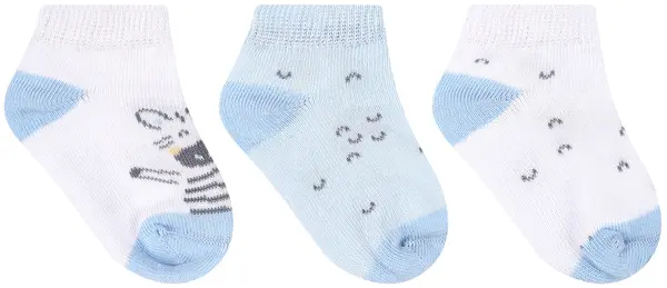 Șosete de vară pentru bebeluși KikkaBoo Stripy Friends - 0-6 luni, 3 buc