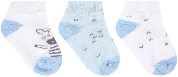 Șosete de vară pentru bebeluși KikkaBoo Stripy Friends - 1-2 ani, 3 buc
