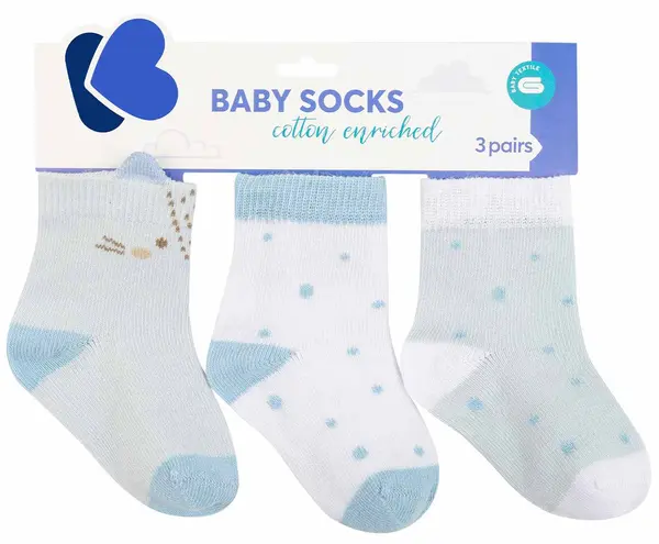 Sosete pentru bebelusi cu urechi 3D Kikka Boo - Little Fox, 1-2 ani, 3 perechi