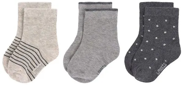 Șosete pentru bebeluși Lassig - Cosy Leg Wear, 3 bucăți, 12-14 cm, Gri