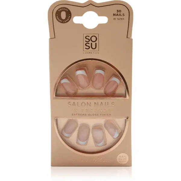 SOSU Cosmetics Salon Nails French Mani unghii artificiale culoare French Mani 30 buc