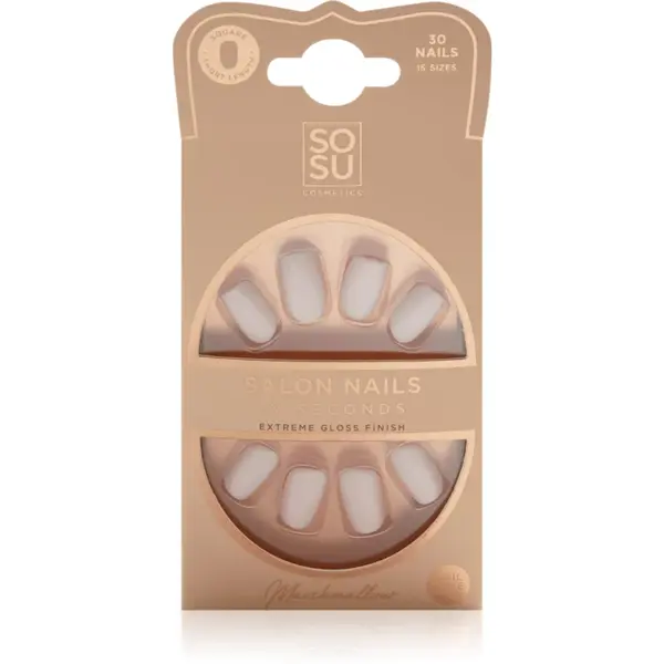 SOSU Cosmetics Salon Nails unghii artificiale culoare Marshmallow 30 buc