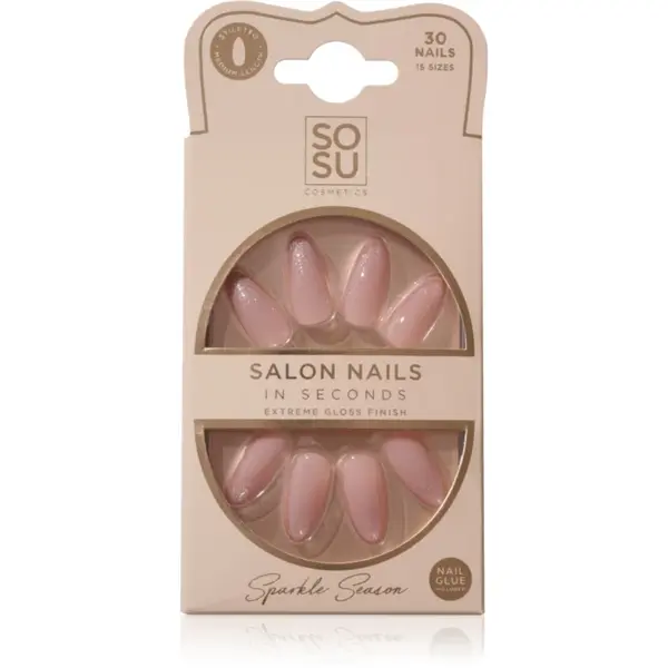 SOSU Cosmetics Salon Nails unghii artificiale culoare Sparkle Season 30 buc