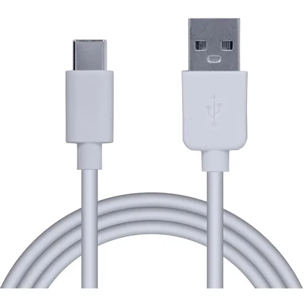 spacer CABLU alimentare si date SPACER, pt. smartphone, USB 2.0 la USB Type-C , PVC, 2.1A, Retail pack, 1m, Alb, SPDC-TYPEC-PVC-W-1.0