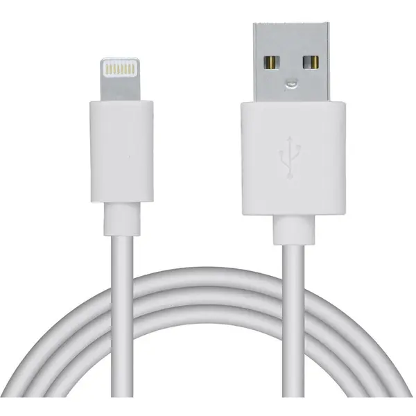 spacer CABLU alimentare si date SPACER, pt. smartphone, USB 2.0 (T) la Lightning (T), pentru Iphone, PVC, Retail pack, 1.8m, Alb, SPDC-LIGHT-PVC-W-1.8