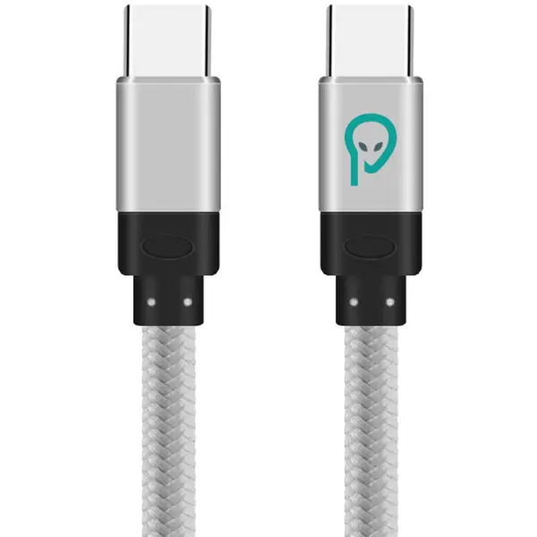 spacer CABLU alimentare si date SPACER, pt. smartphone, USB Type-C la USB Type-C, braided, 1m, Argintiu