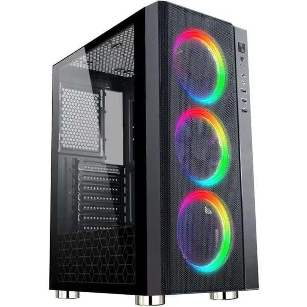 spacer Carcasa SPACER RAINBOW, Middle Tower, ATX, fara sursa, sticla securizata