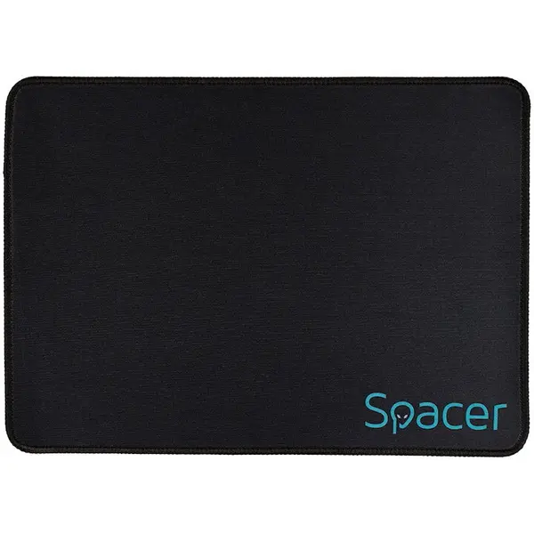 spacer Mouse Pad Gaming Spacer, 450 x 400 x 3 mm, cauciuc si material textil, cusaturi anti-rupere, Negru