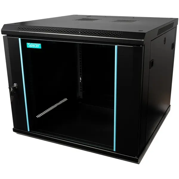 spacer Rack cabinet de perete Spacer SPCW-9U-600-BK-03, 19inch, 9U, 600x600, Negru