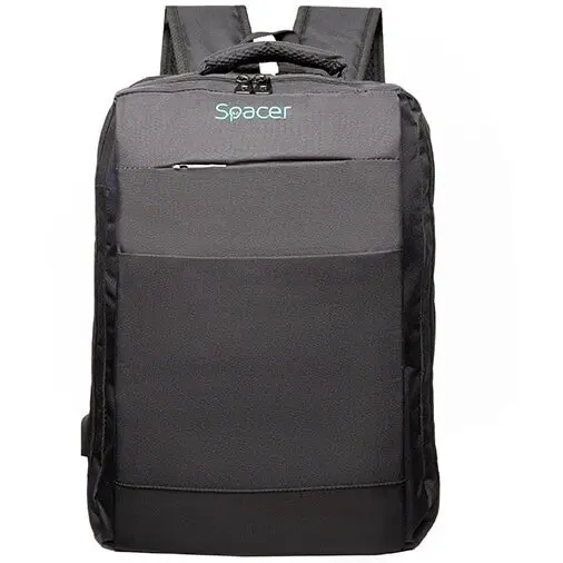 spacer Rucsac New York pentru notebook, Spacer, 17, compartiment laptop si compartiment calatorie, buzunar frontal, compartiment travel, troler strap,, waterproof, poliester, Negru
