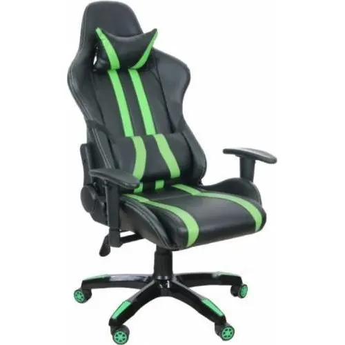 spacer Scaun Gaming. Gr168, Imitatie Piele, Black &Amp; Green, Brate Ajustabile, Greutate Max. 120kg, Dimensiuni 69.5*77.5*126~132cm Sp-Gc-Gr168