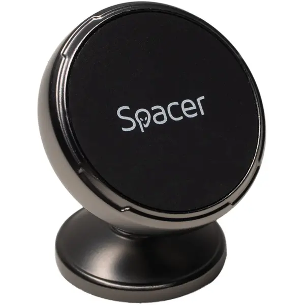 spacer SUPORT auto magnetic SPACER pentru SmartPhone, fixare prin adeziv, Magnetic, 4 SuperMagneti N50, rotire 360 grade, negru