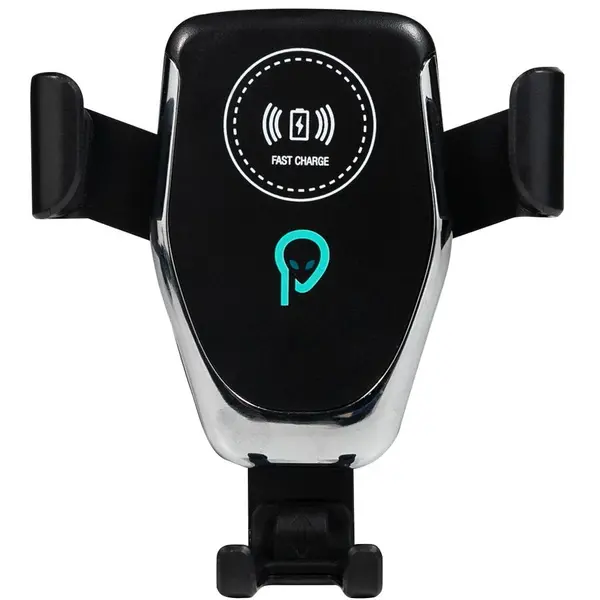 spacer Suport auto pentru telefon cu incarcare wireless Spacer 2 in 1 SPAA-AUTOCHG-01, fixare in grilaj, incarcare wireless Qi 10W, Negru
