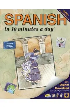 Spanish in 10 Minutes a Day: Language Course for Beginning and Advanced Study. Includes Workbook, Flash Cards, Sticky Labels, Menu Guide, Software, - Kristine K. Kershul