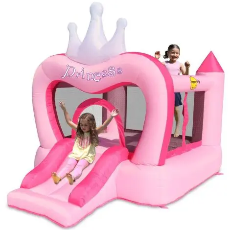 Spatiu de joaca gonflabil Castel printese, cu loc de joaca si tobogan, Happy Hop 9773