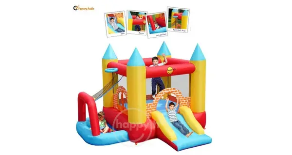 Spatiu de joaca gonflabil pentru 3 copii Play Center 4 in 1 HappyHop 9114